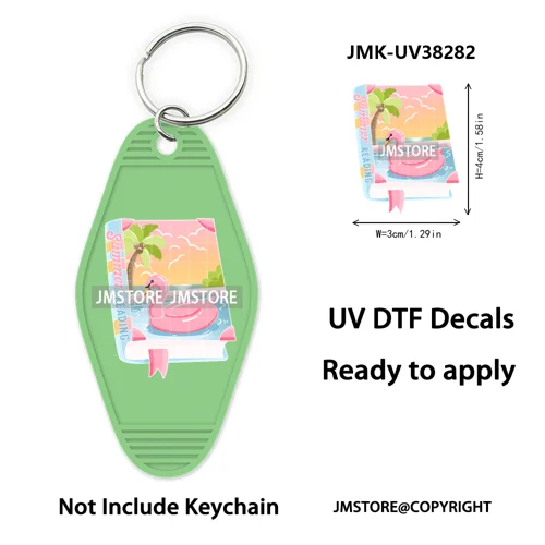 Bookish Journal Coquette Bow Flowers Heart UV DTF Motel Keychain Decal Ready To Ship Transfer Stickers Prints For Hotel Keychain