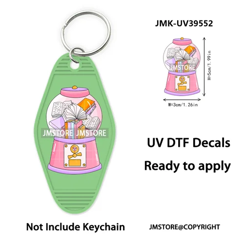 Season Reading Bookish Affirmation UV DTF Motel Keychain Decal Ready To Ship Custom Transfer Stickers Prints For Hotel Keychain