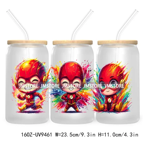 Watercolor Cartoon Halloween Spooky UV DTF Sticker For 16OZ Libbey Glass Cup Can Wrap Transfer Stickers Custom Labels DIY Logo