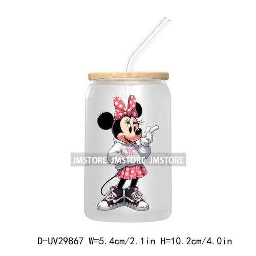 Streetwear Mouse Girl Boy UV DTF Transfer Stickers Decals For Libbey Cold Cups Mugs Tumbler Waterproof Labels Cartoon Characters