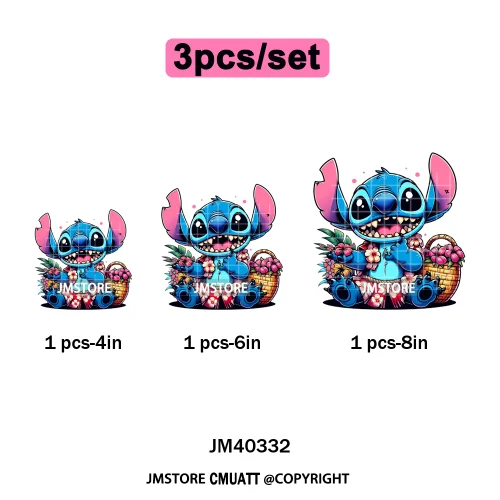 Funny Cartoon Playing Kids Love Character Thermal Printing Iron on DTF Washable Transfers Stickers Ready to Press for T-shirts