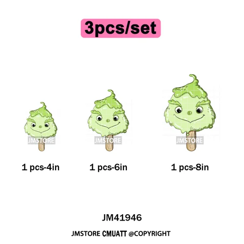 Sweet Christmas Popsicles Spooky Halloween Ice Cream Iron on DTF Washable Transfers Stickers Ready to Press for Clothing Bags