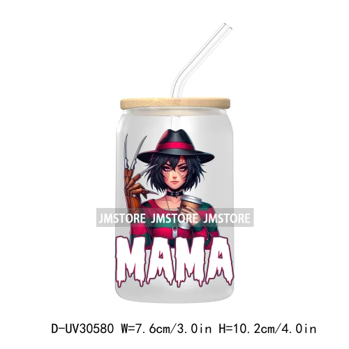 Halloween Horror Mama Dad Movie Killers UV DTF Transfers Stickers Decals For Libbey Cold Cups Mugs Tumbler High Quality Labels