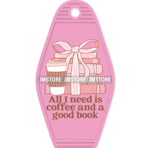 Coquette Books Emotion High Quality WaterProof UV DTF Sticker For Motel Hotel Keychain Custom Book Are My Therapy Positive Vibes