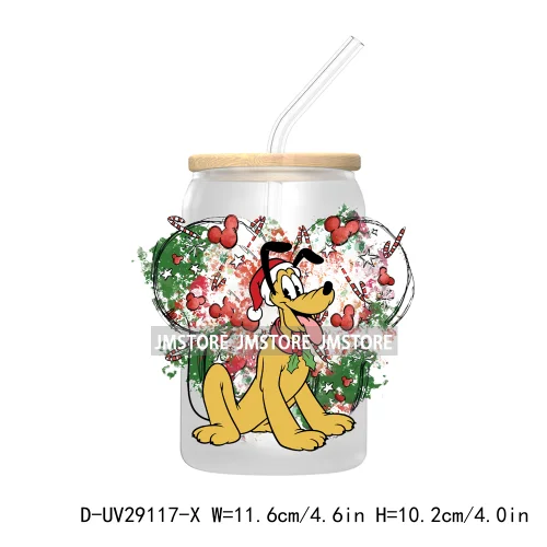 Christmas Vibes Cartoon Mouse Friends UV DTF Transfer Stickers Decals For Libbey Cold Cups Mugs Tumbler Labels Magical Kingdom