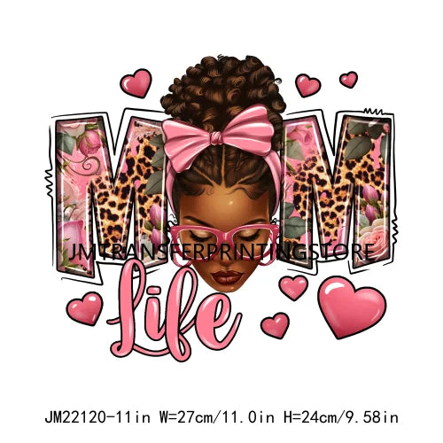 Blessed Proud Black Women Small Business Mama Cheer Mom Life Logos Autism Mom DTF Transfer Stickers Ready To Press For Hoodies