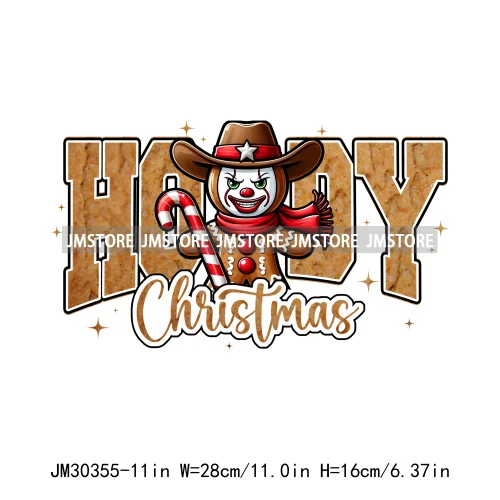 Horror Merry Creepmas Sorry Santa I've Been Feral Howdy Christmas Iron On DTF Transfers Stickers Ready To Press For T-shirts