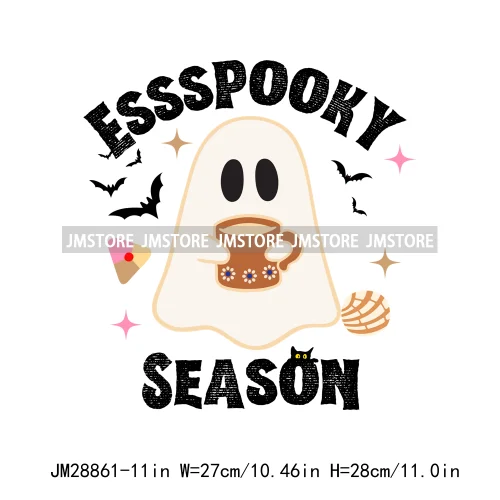 Aqui Espantan Tricotri Mexican Ghost Latina Culture Spooky Pumpkin Halloween Iron On DTF Heat Press Transfer Sticker For Hoodies