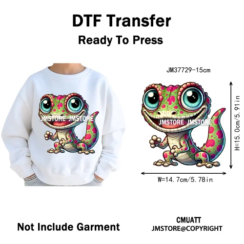 15cm 5.9in Kids Size Funny Pets Lovers Playful Panda Lion Chameleon Animal Iron on DTF Transfer Stickers Ready to Press for Bag
