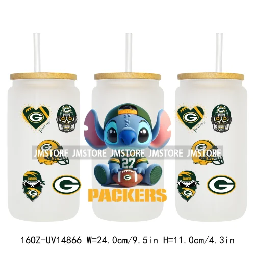 Cute Cartoon Sport Team Game Day 16OZ UV DTF Cup Wraps Ready To Apply Waterproof Transfer Stickers For Libbey Glass Can Tumbler
