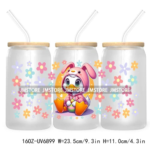 Cartoon Mouse Princess Friends 16OZ UV DTF Cup Wrap Transfers Stickers For Libbey Glass Can Cups Tumbler Waterproof Craft