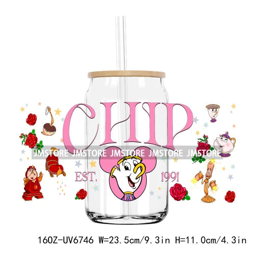 Cartoon Movie Character Best Friends UV DTF Sticker For 16OZ Libbey Glass Cup Can Wrap Transfer Stickers Custom Labels DIY Logo