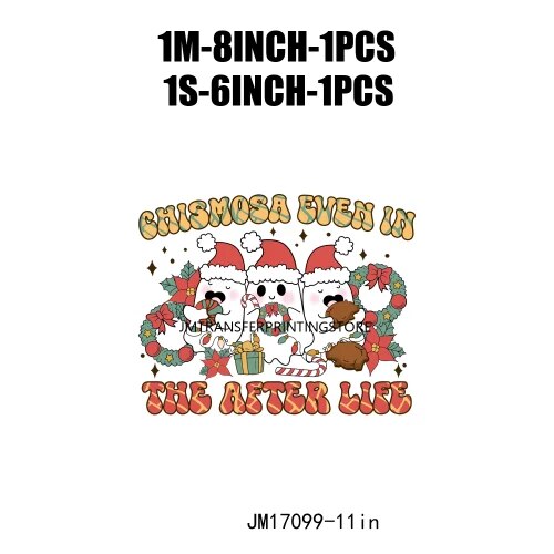 Cute Conchita Pantasmas Latin Christmas Decals Conchas Cucuys Christmas Ghouls Gifts Iron On DTF Transfers Sticker For Clothing