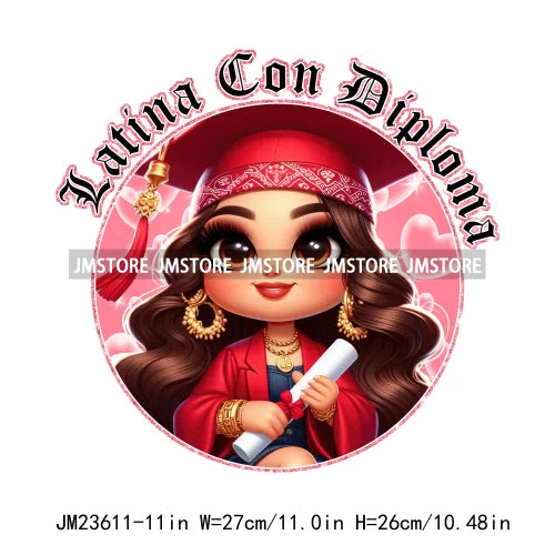 Chicano Graduation Para Mi Familia Si Se Pudo Chicano Educated Latina Sernior School Girls DTF Transfer Stickers For T-shirts