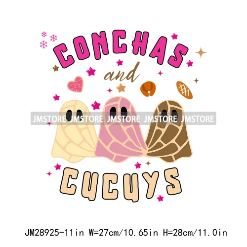 Cute Aqui Espantan Mexican Ghost Creepy Conchita Era Conchas And Cucuys Iron On DTF Transfer Stickers Ready To Press For Hoodies