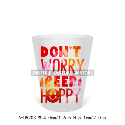 Drink Drank Drunk Alcohol Short Glass Cups UV DTF Sticker For Beer Mugs Decals Transfers Stickers Waterproof DIY Craft Quotes