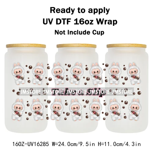 Laboo Cute Cartoon Monsters Soda Coquette UV DTF Stickers Ready To Transfer Cup Wrap Custom Labels For Libbey Can Glass Tumbler