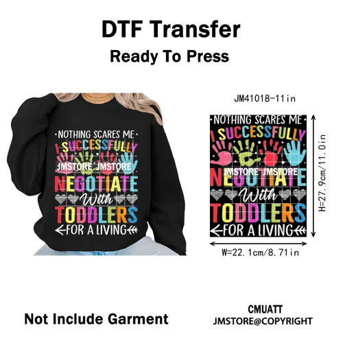 Daycare Teacher Life Inspire Love School Childcare Quotes Iron on Washable DTF Transfer Stickers Ready to Press for T-shirts Bag