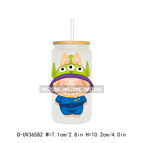 Funny Cartoon Monster Doll In Costume UV Sticker Decals For Libbey Cold Cups Mugs Tumbler Transfer Stickers Waterproof Prints