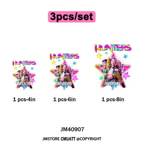 Music Kpop Group Lover Anime Fans Boys Girls Hunters Inspired Iron on DTF Washable Transfers Sticker Ready to Press for Clothing