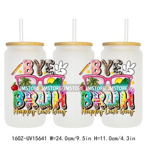 Coquette Bow Florida Softgirl Summer Trip  UV DTF Wraps Transfer Sticker Custom High Quality For 16OZ Libbey Glass Can Tumbler