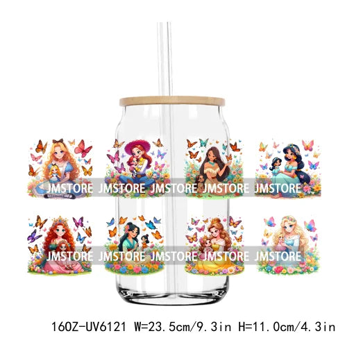 I Love Mama Chibi Cartoon 16OZ UV DTF Cup Wrap Transfers Stickers Custom Labels Durable Waterproof Logo For Libbey Glass Can