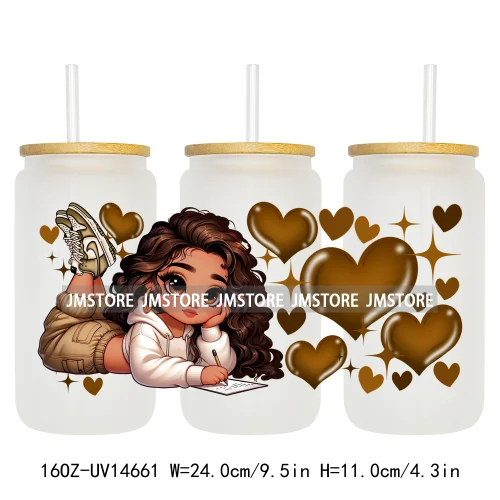 Cartoon Princess Hearts UV DTF Stickers Ready to Transfer Cup Wrap Custom Labels DIY Craft For Libbey Can Glass Tumblers Mugs