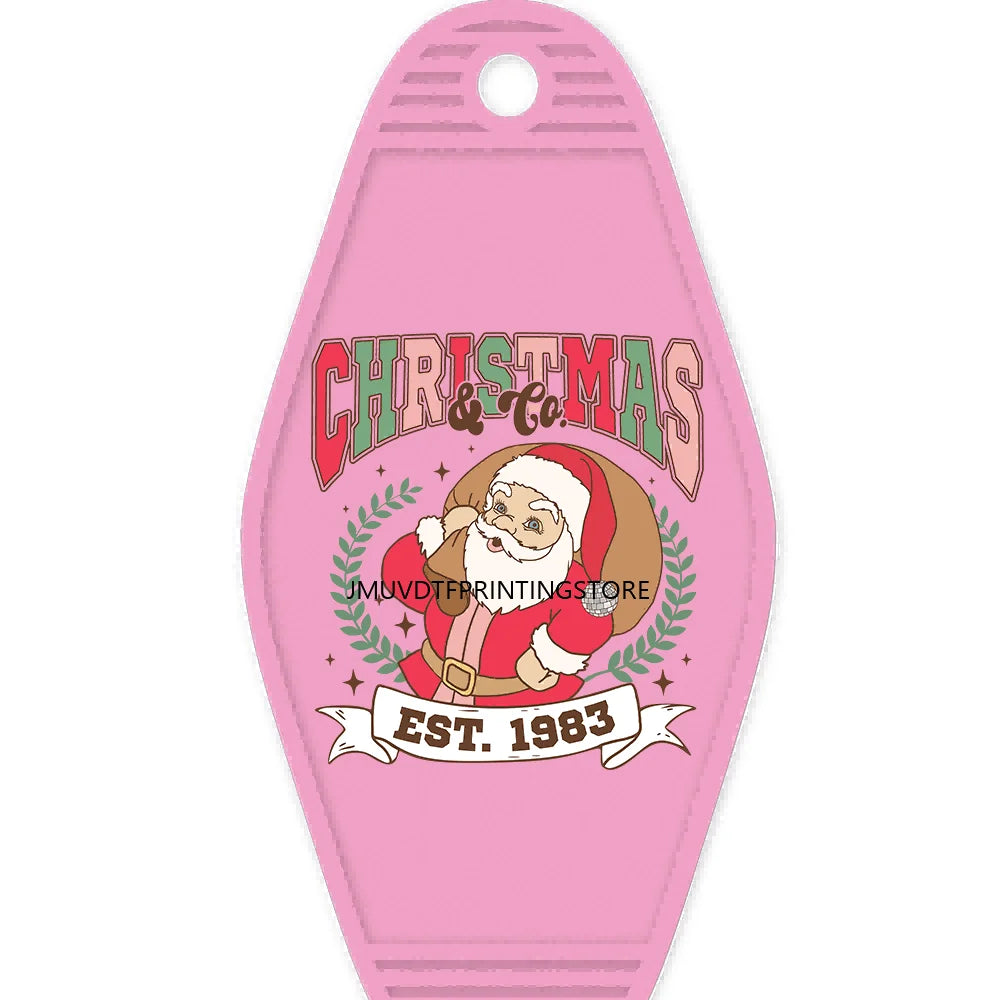 Christmas Mama Santa Claus High Quality WaterProof UV DTF Sticker For Motel Hotel Keychain ot Cocoa Season