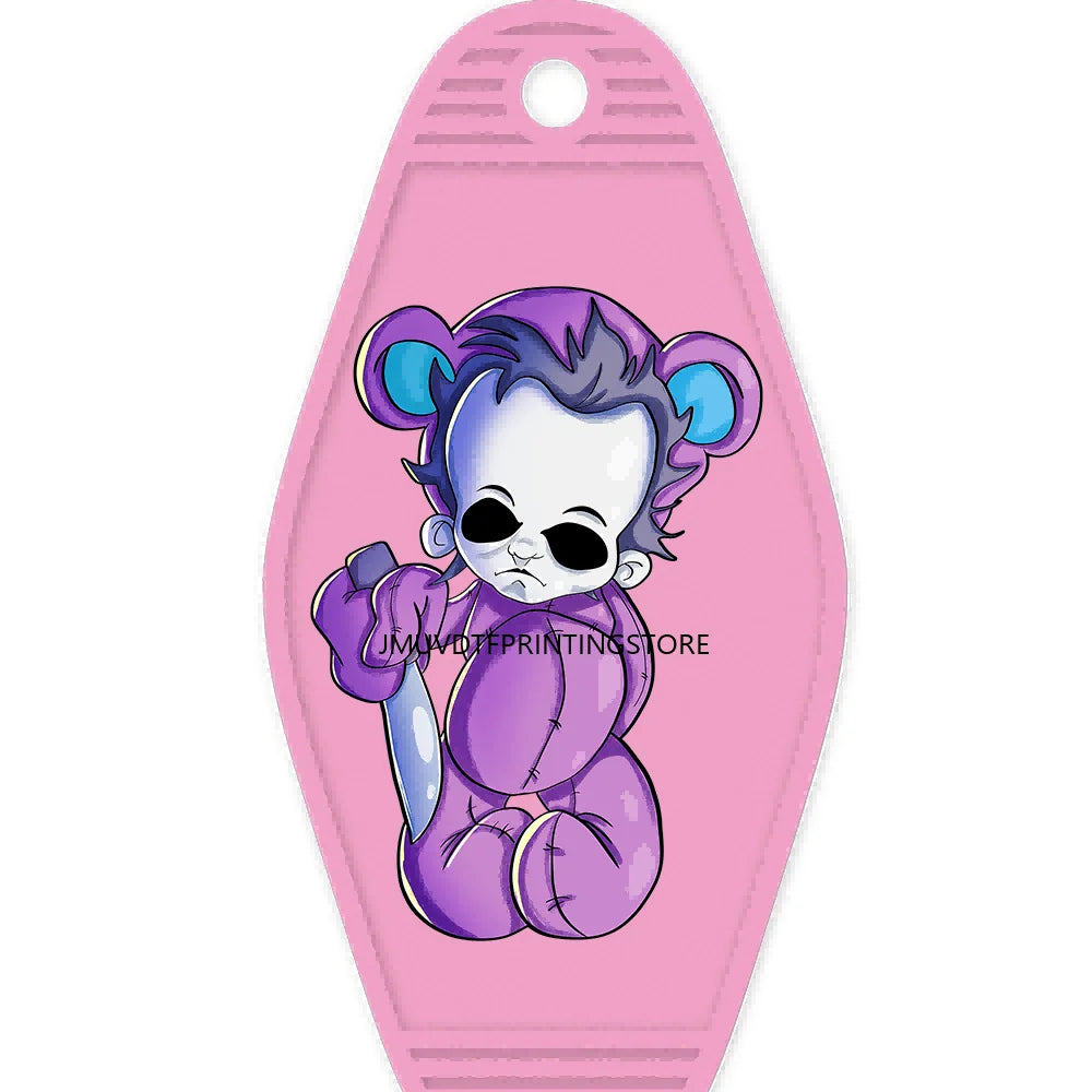 Stay Cool Hustle Bad Guy High Quality WaterProof UV DTF Sticker For Motel Hotel Keychain Scary Horror Scare Bear