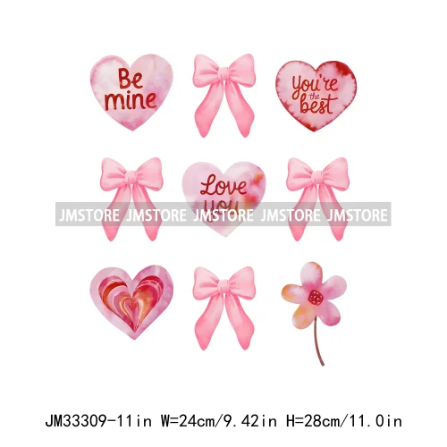 Hello Valentine Christian Jesus Love Floral Coquette Cupid XOXO Iron On DTF Transfer Stickers Ready To Press For Hoodies Bags