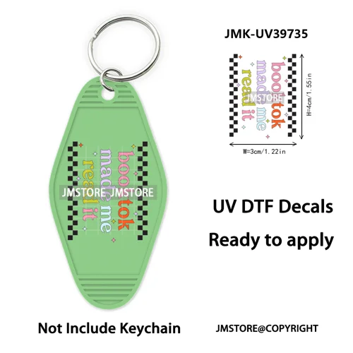Season Reading Bookish Affirmation UV DTF Motel Keychain Decal Ready To Ship Custom Transfer Stickers Prints For Hotel Keychain