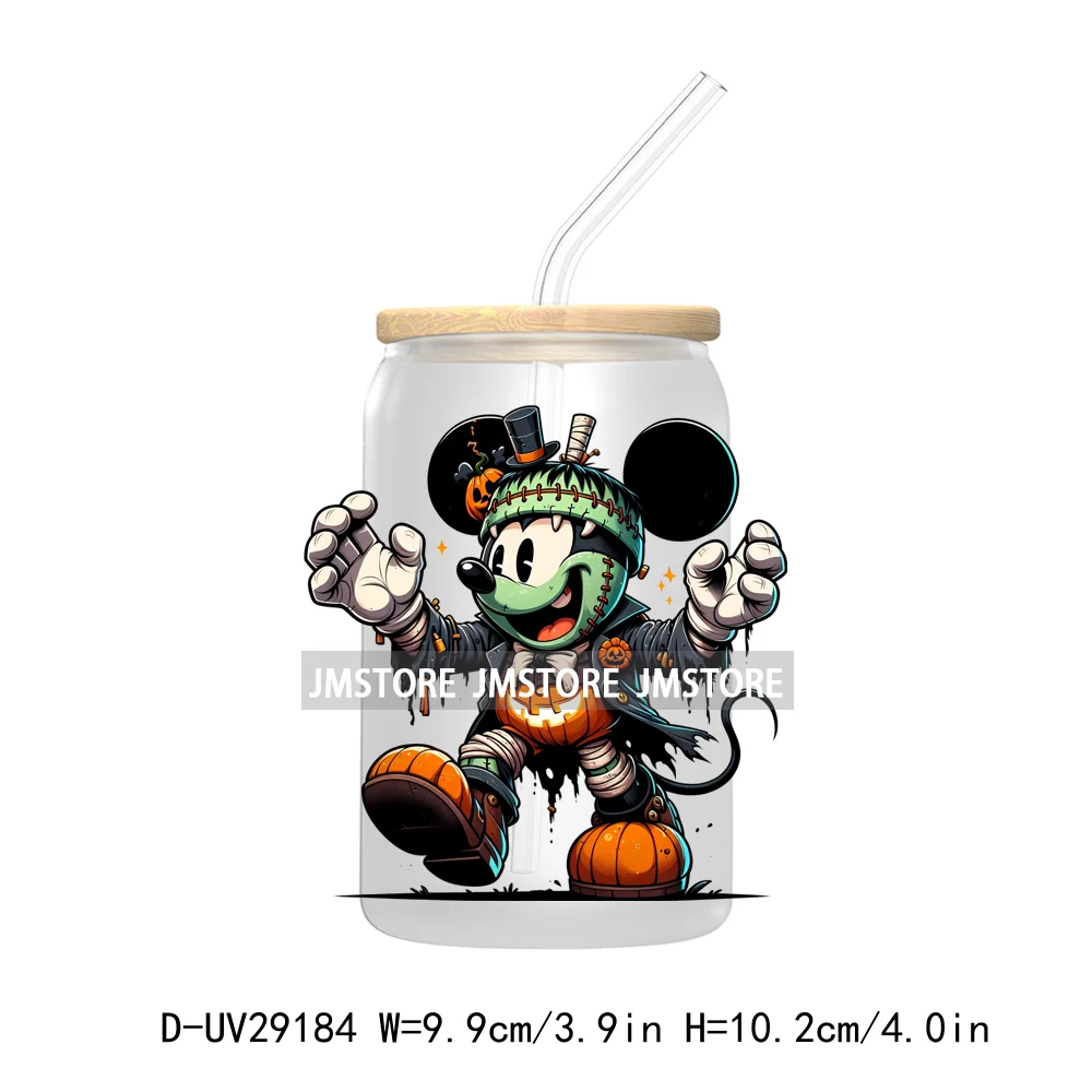 Cute Halloween Horror Characters UV DTF Transfer Stickers Decals For Libbey Cold Cups Mug Tumbler Waterproof Scary Movie Killers