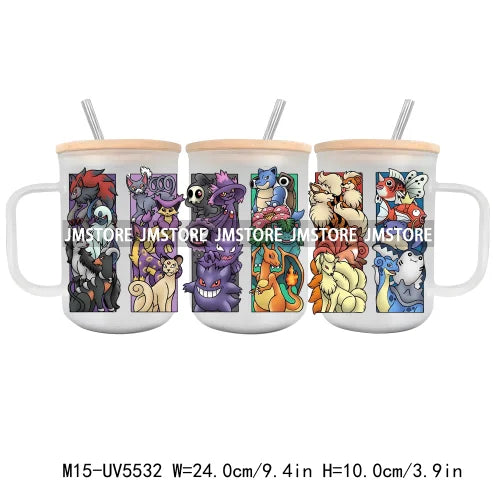 Cartoon Characters Best Friends UV DTF Sticker For 15OZ Mug Libbey Glass Cup Can Wrap Transfer Sticker Custom Labels DIY Logo