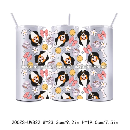 Coquette Puppy Dog Mom Cat Lover Pets 20OZ Skinny Tumbler Wrap UV DTF Transfer Stickers Personalized Labels For Straight Tumbler