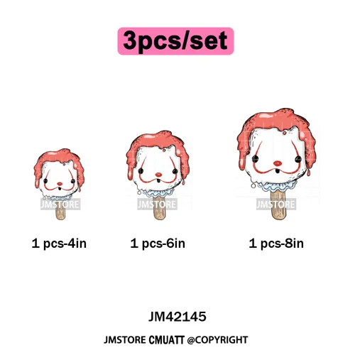 Sweet Christmas Popsicles Spooky Halloween Ice Cream Iron on DTF Washable Transfers Stickers Ready to Press for Clothing Bags
