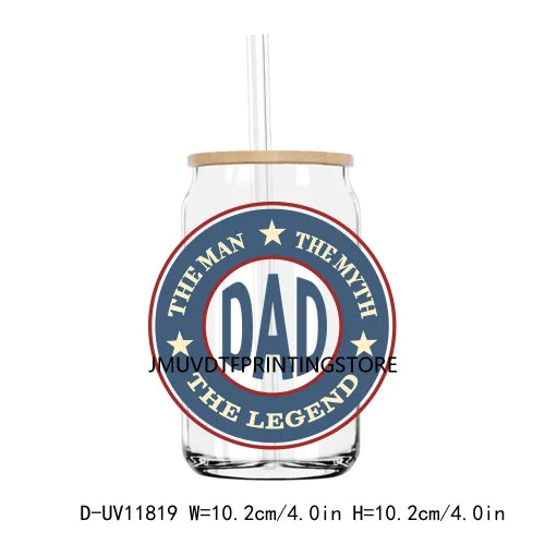 Father's Day UV DTF Transfers Stickers Decals For Libbey Cold Cups Mugs Tumbler Waterproof DIY Logo Cool Grandpa Papa Dad Gift