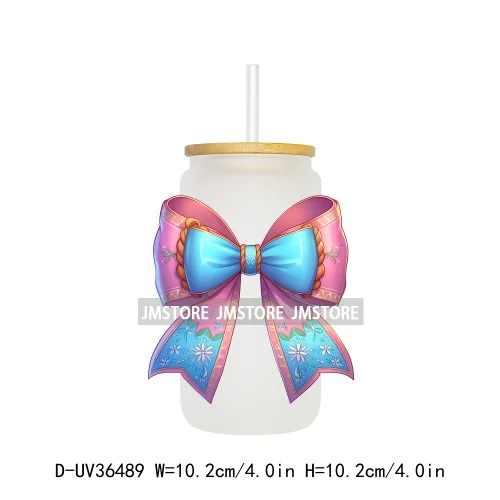 Princess Coquette Bow Cartoon Magical Kingdom UV Sticker Decals For Libbey Cold Cups Mugs Tumbler Waterproof Transfer Stickers