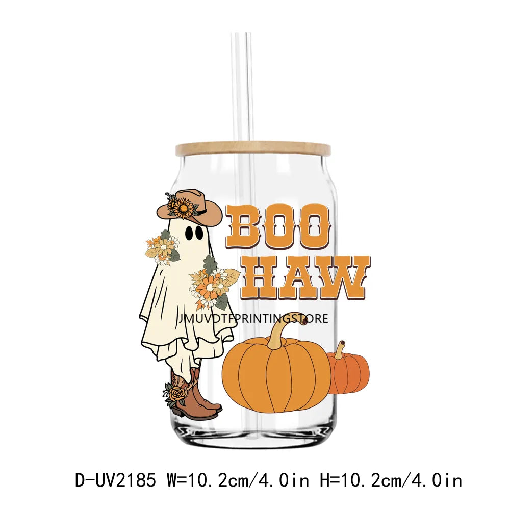 Howdy Pumpkin Boo Haw Halloween Momster UV DTF Transfers Stickers Decals For Libbey Cold Cups Mugs Tumbler Waterproof DIY Craft