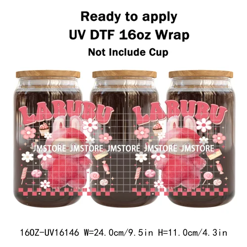 Colorful Cartoon Monster Dolls Princess UV DTF Stickers Ready To Transfer Cup Wrap Custom Labels For Libbey Can Glass Tumbler