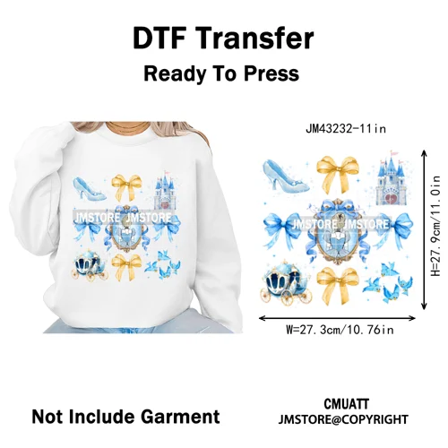 Trendy Girls Mirror Coquette Cartoon Friends Character Trip Holiday Iron on DTF Transfer Stickers Ready to Press for Sweatshirts