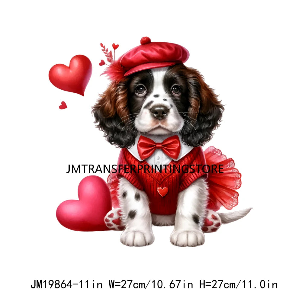 Cut Dog Pet Love Valentine's Day DTF Transfer Iron On Heat Press Sticker For Tshirt