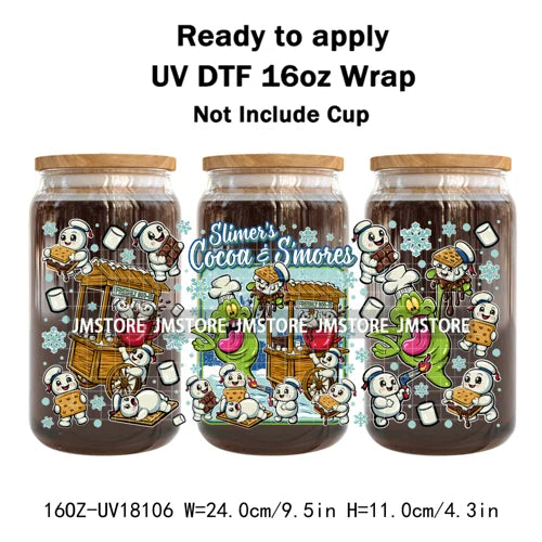 Christmas Cartoon Holiday Movie Friends UV DTF Cup Wrap Ready To Apply Transfer Stickers 16OZ Tumbler Wraps For Libbey Glass Can
