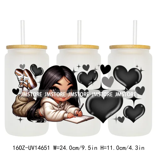 Cartoon Princess Hearts UV DTF Stickers Ready to Transfer Cup Wrap Custom Labels DIY Craft For Libbey Can Glass Tumblers Mugs