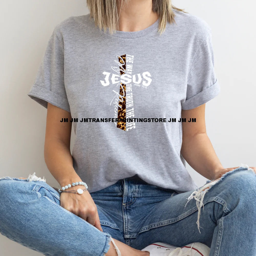 Colorful Faith Jesus God Religious Bible Verse Affirmation Spirits Iron On DTF Transfers Stickers Ready To Press T-shirts Bags