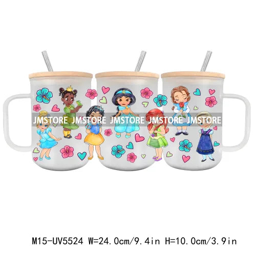 Cartoon Characters Best Friends UV DTF Sticker For 15OZ Mug Libbey Glass Cup Can Wrap Transfer Sticker Custom Labels DIY Logo