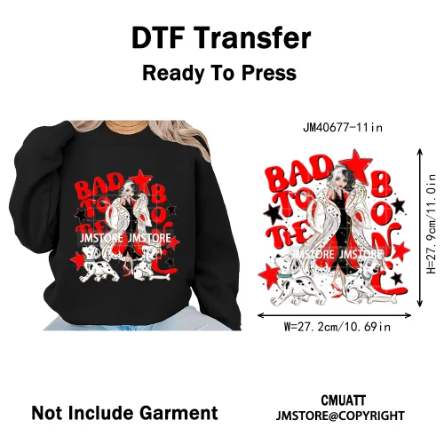 Cartoon Characters Scary Halloween Vibes Bad Killer Mom Iron on DTF Washable Transfers Stickers Ready to Press for Clothing