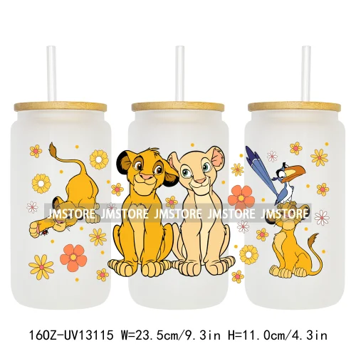 Cartoon Lion Magic King UV DTF Wraps Transfer Sticker Selfadhesive Waterproof High Quality For 16OZ Libbey Glass Can Tumbler
