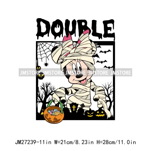 Cartoon Halloween Season Let's Go Ghouls Burn Sage Not Witches Spooky Vibes DTF Iron On Heat Press Transfer Stickers For Clothes