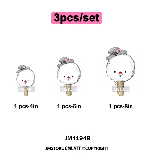 Sweet Christmas Popsicles Spooky Halloween Ice Cream Iron on DTF Washable Transfers Stickers Ready to Press for Clothing Bags