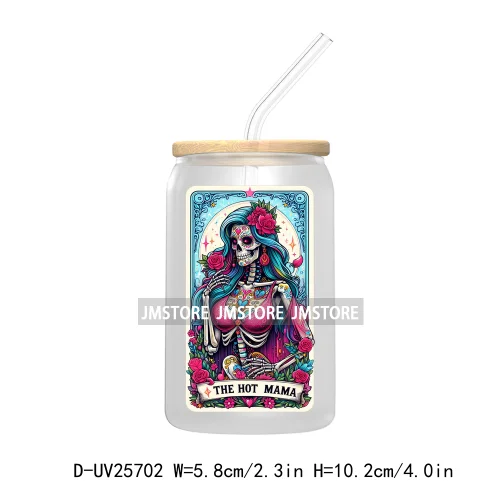 The Teacher Tarot Card UV DTF Transfer Stickers Decals For Libbey Cold Cups Mugs Tumbler Custom Logo Labels Funny Witchy Skull